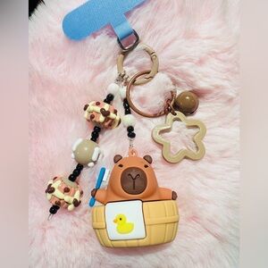 💜💖💛Buy 3 get 1 free❤️❤️Cute Bear Keychain with Brown and Tan Accents